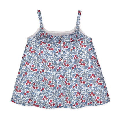 Baby Swing Tank Top - Red and Blue Ditsy Floral