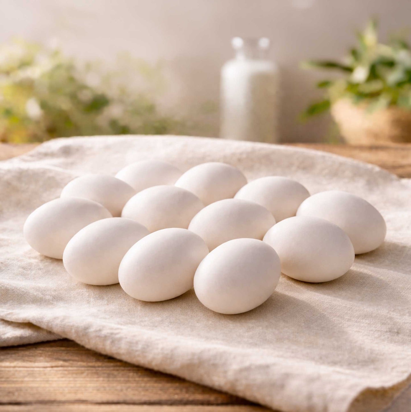 Set of 12 White Miniature Ceramic Bird Eggs 1.2 Inches