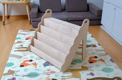 Curved Wooden Bookshelf in Multiple Sizes – Elegant Wave Design