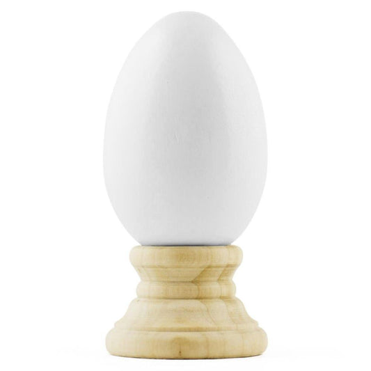 White Wooden Egg with Stand 2.5 Inches