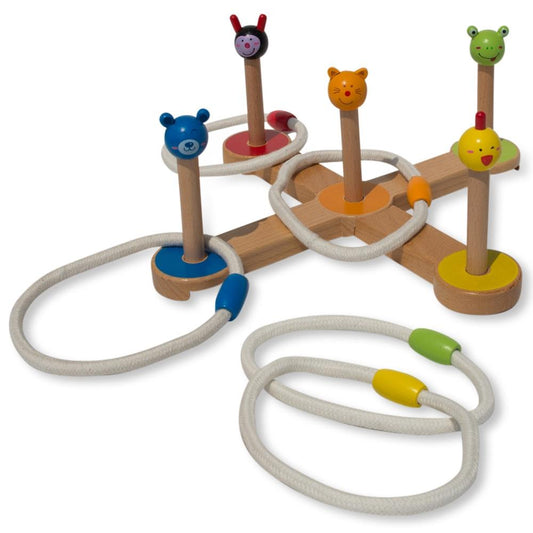 12 Pieces Wooden Ring Toss Game