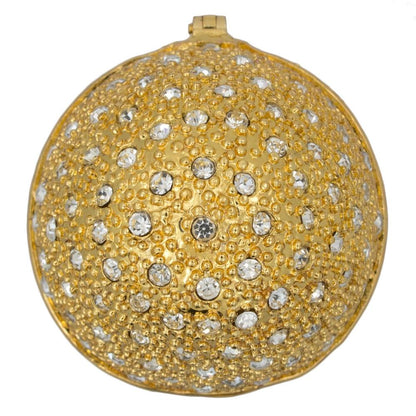 200 Crystals Gold Enamel Royal Inspired Metal Easter Egg 2.5 Inches