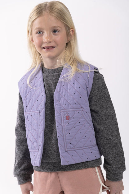 Reversible Quilted Kids Vest - Fuchsia Liberty Fabric