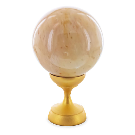Yellow Polished Marble Stone Sphere