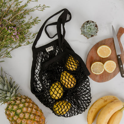 Organic Cotton String Bag - Zero Waste Mesh Bag, Plastic Free, Market Tote